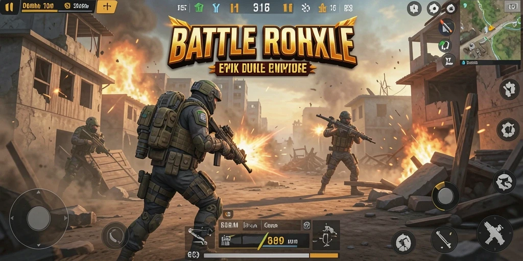 Tampak aksi menegangkan dalam gameplay Battle Royale 55RP.