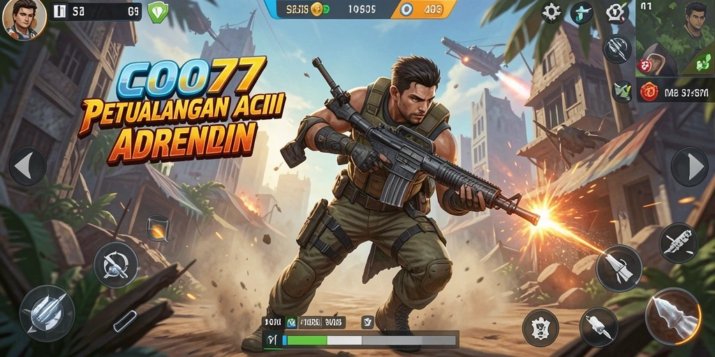 Tampilan utama gameplay COO77 dengan action seru yang mendebarkan.