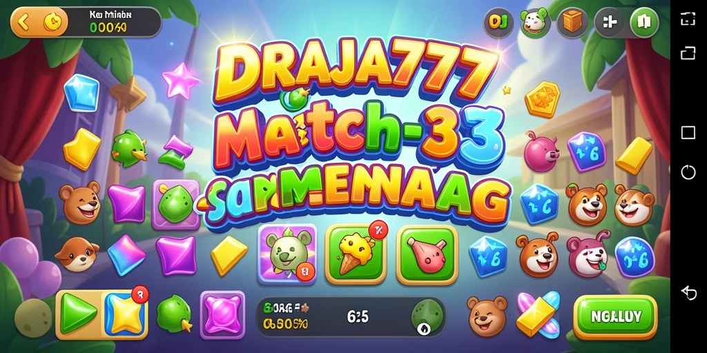 Tampilan gameplay DRAJA777 yang menawan dan menarik di kategori Match-3.