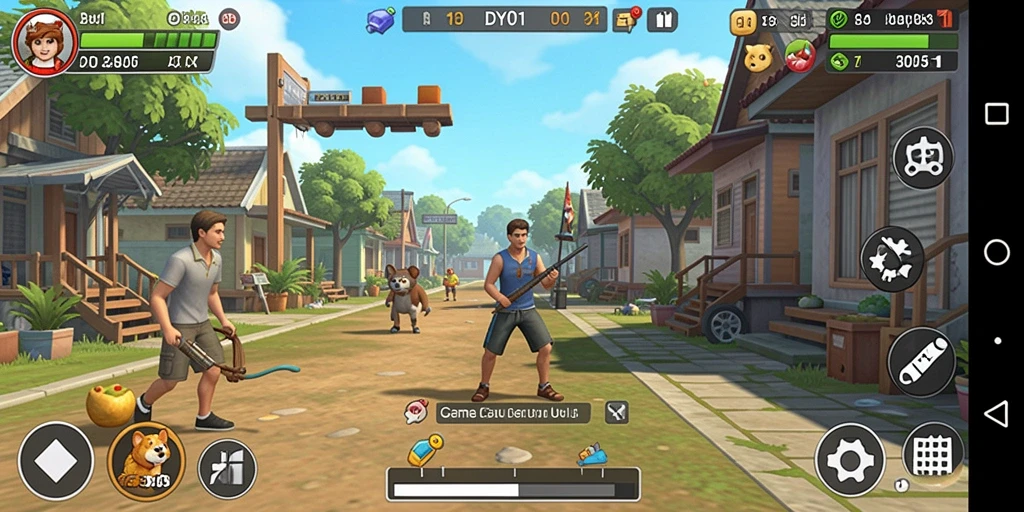 Screenshot dari gameplay DY01 yang penuh warna dan menyenangkan.