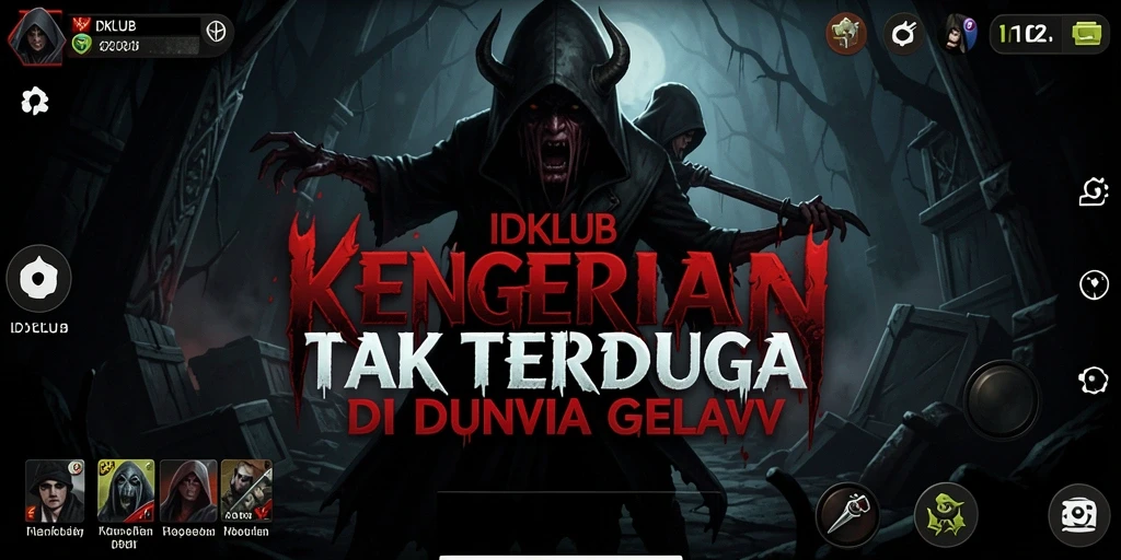 Gameplay menyeramkan yang menampilkan suasana gelap dan mencekam di IDKLUB.