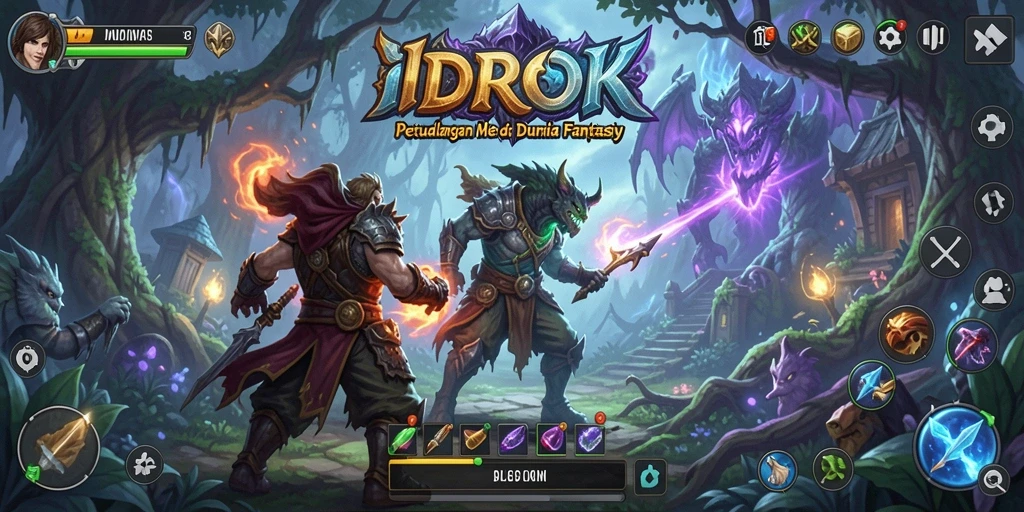 Tampilan gameplay IDROK yang penuh aksi dan petualangan seru.