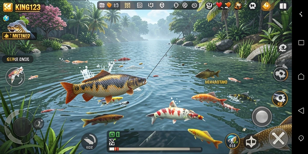 Tampilan permainan KING123 dengan aksi memancing yang seru.