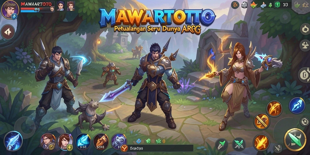 Menggambarkan gameplay mendebarkan di dunia fantasi ARPG.