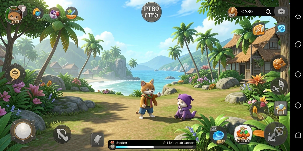 Tampilan gameplay PT89 yang ceria dan menghibur.