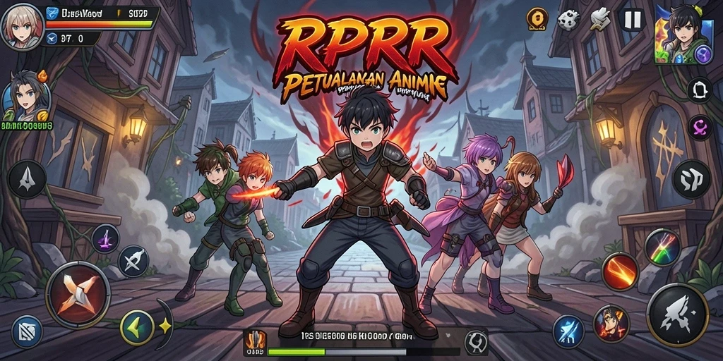 Screenshot RPRR menampilkan aksi seru dalam dunia Anime.