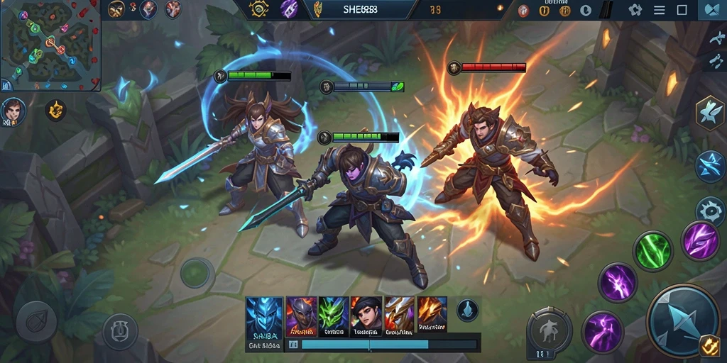 Tampilan utama gameplay yang menegangkan dari SHE888.