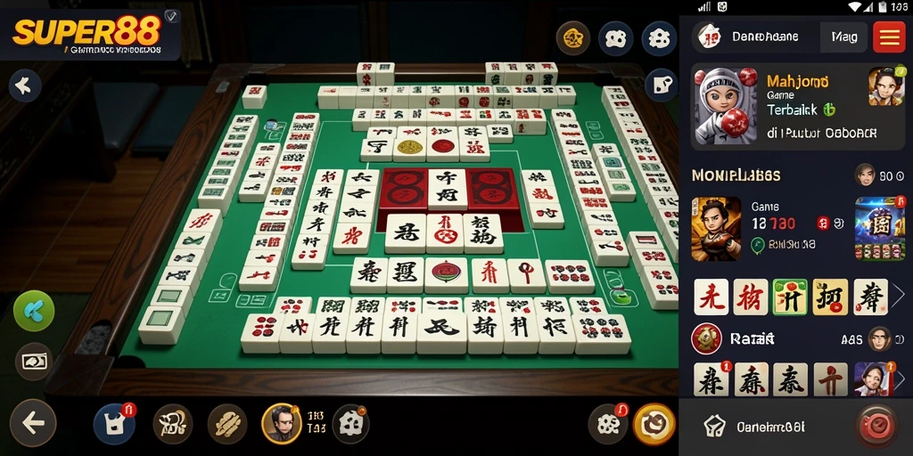 Screenshot dari gameplay SUPER88 yang menunjukkan keseruan bermain Mahjong.