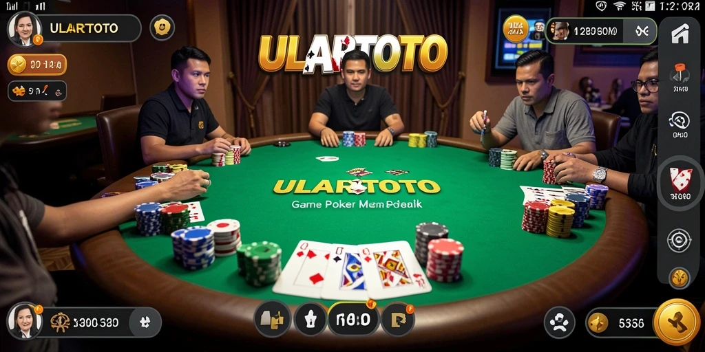 Tampilan utama gameplay ULARTOTO menampilkan suasana kasino yang menarik.